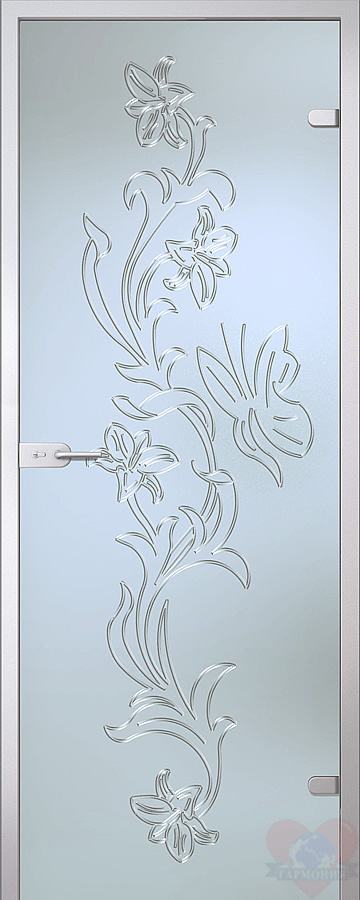 Стеклянная межкомнатная дверь Орхидея