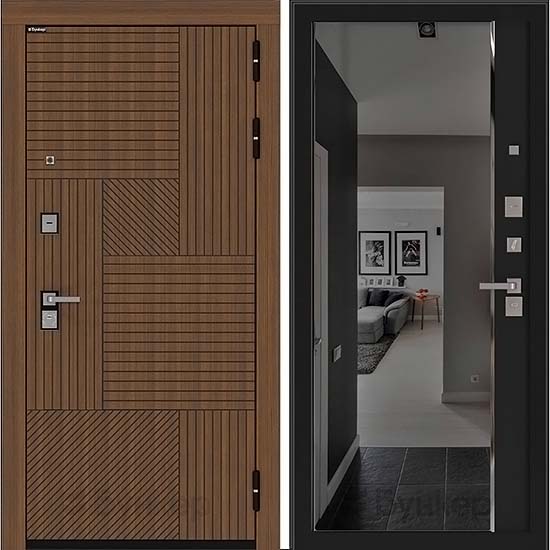 Входная дверь Бункер BN-07 ФЛЗ-618 с Зеркалом Черный кварц