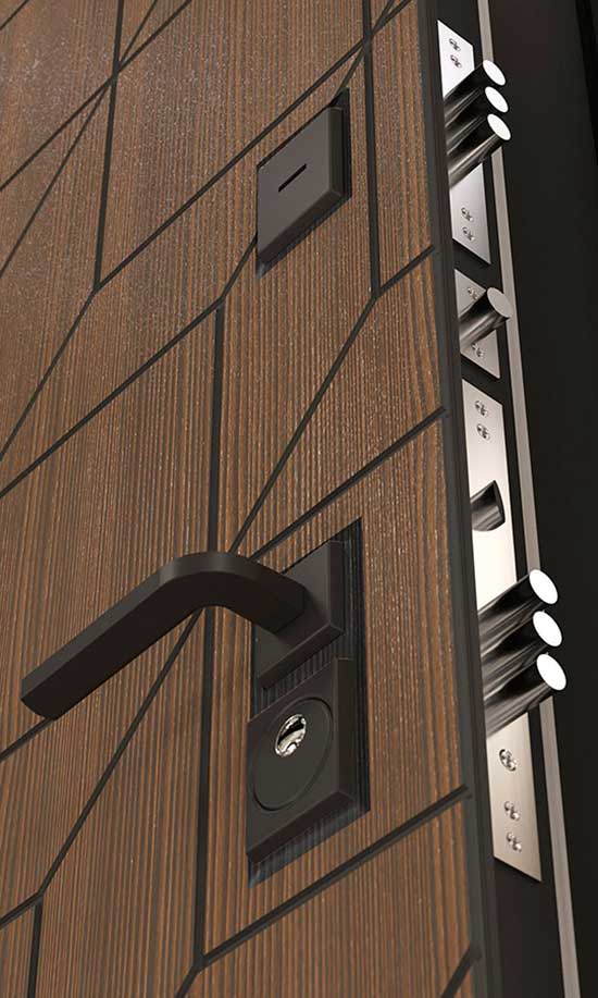 Входная дверь Бункер BN-03 ДВП Венге светлый