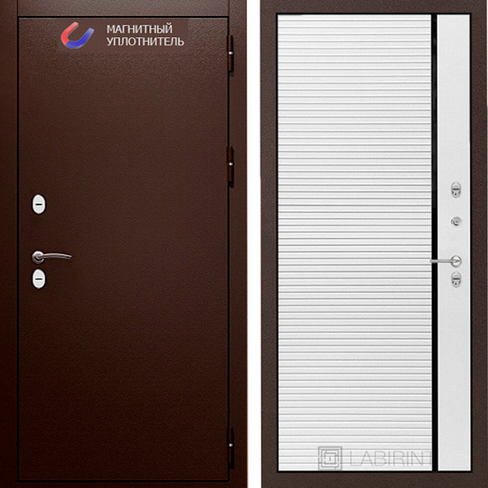 Входная дверь Лабиринт Termo Магнит 22 с терморазрывом Белый софт