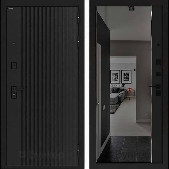 Входная дверь Бункер BN-06 ФЛЗ-618 с Зеркалом Черный кварц