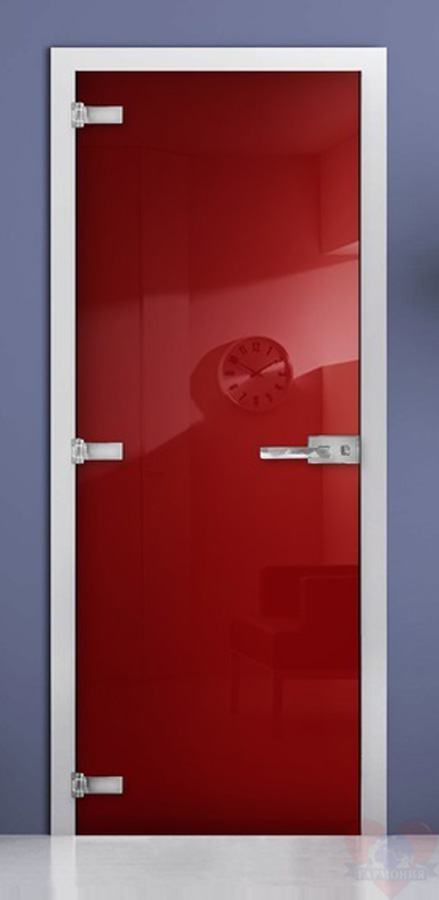 Стеклянная дверь фотопечать RAL 3020 матовое бесцветное