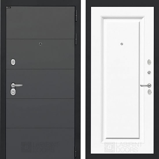 Входная дверь Лабиринт Арт 27 Эмаль RAL-9003 (Сигнально белый)