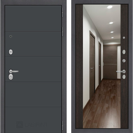 Входная дверь Лабиринт Арт с зеркалом Венге