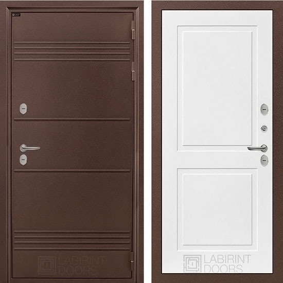 Входная дверь Лабиринт Термо Лайт 11 с терморазрывом Белый софт