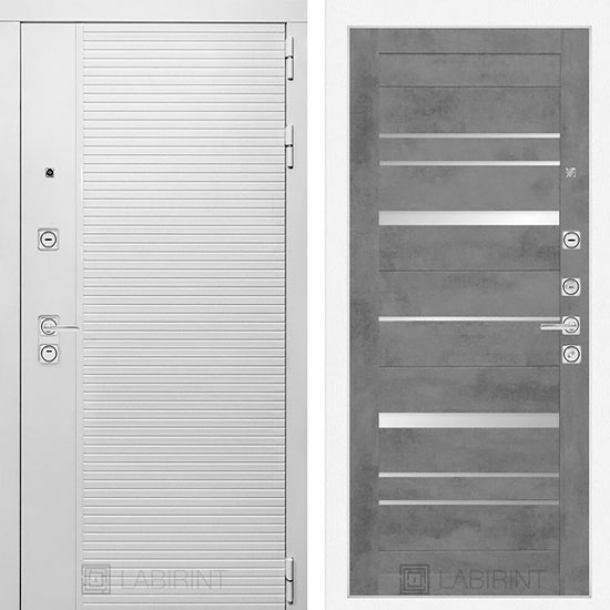 Входная дверь Лабиринт Piano white 20 Бетон темный