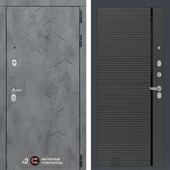Входная дверь Лабиринт Бетон 22 Графит софт