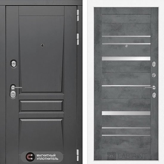 Входная дверь Лабиринт Платинум 20 Бетон темный