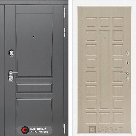 Входная дверь Лабиринт Платинум 04 Беленый дуб