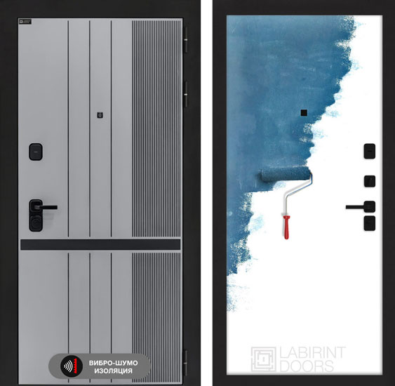 Входная дверь Лабиринт SKYLAB 28 Грунт (Под покраску)