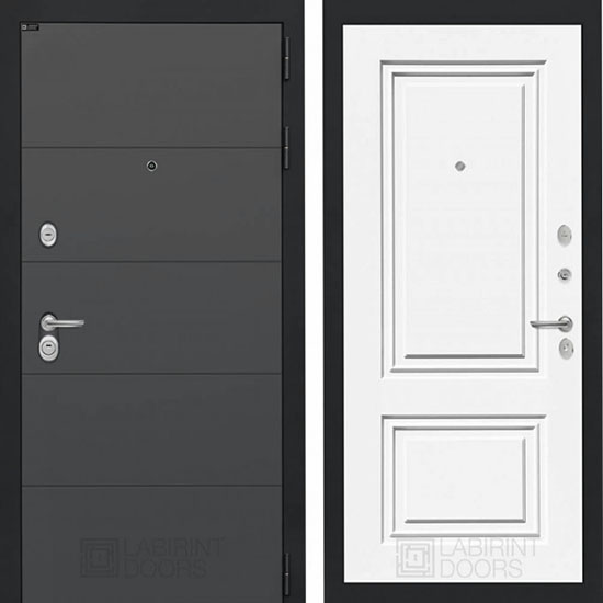 Входная дверь Лабиринт Арт 26 Эмаль RAL-9003 (Сигнально белый)