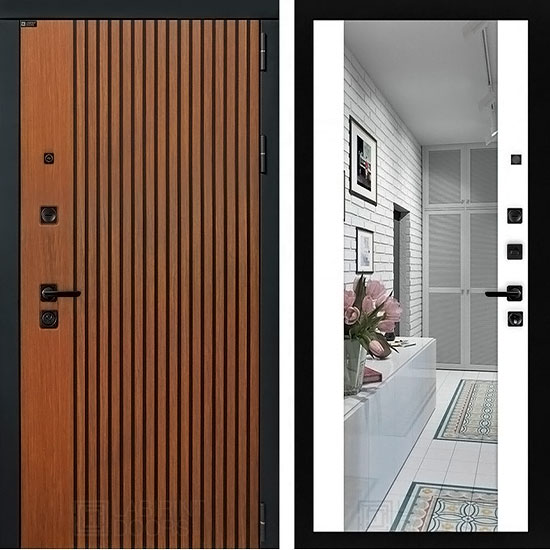 Входная дверь Лабиринт Storm с Зеркалом Белый Софт