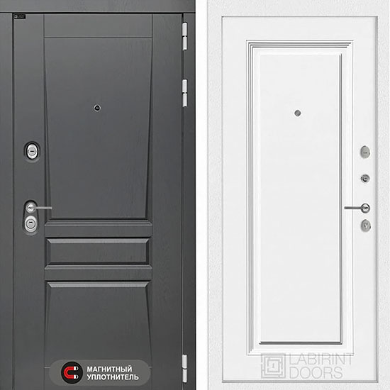 Входная дверь Лабиринт Платинум 27 Эмаль RAL-9003 Сигнально белый