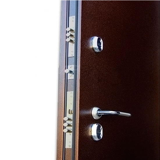 Входная дверь Лабиринт Termo Магнит 18 с зеркалом Сандал белый