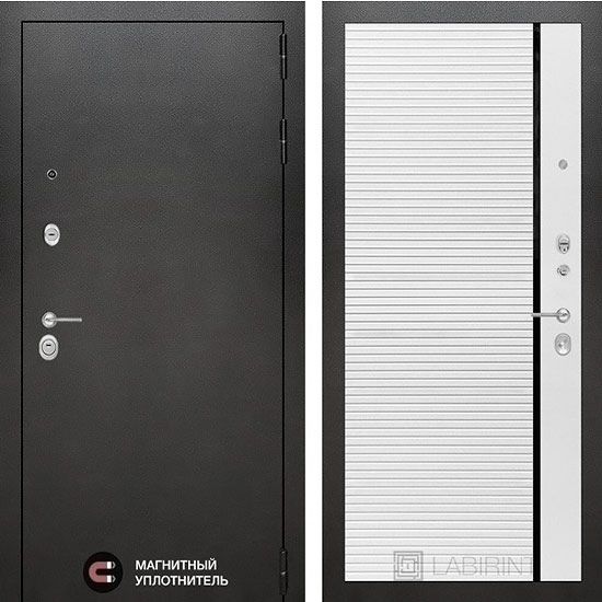 Входная дверь Лабиринт Silver 22 Белый софт