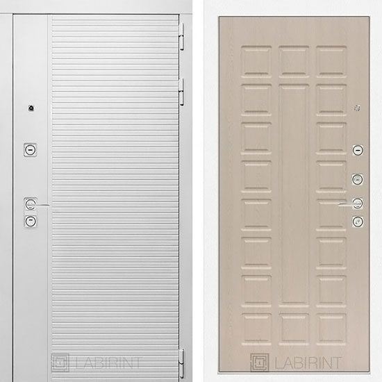 Входная дверь Лабиринт Piano white 04 Беленый дуб