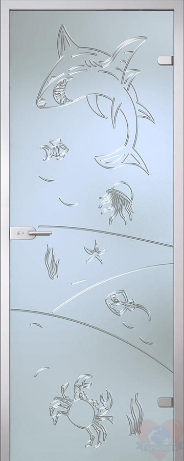 Стеклянная межкомнатная дверь Море