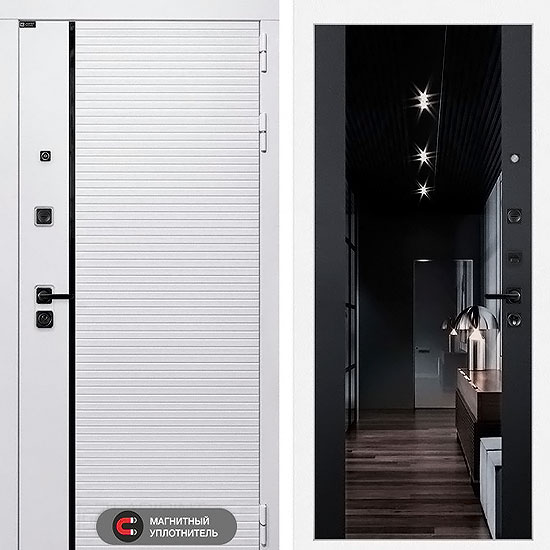 Входная дверь Лабиринт Royal с Зеркалом Черный кварц