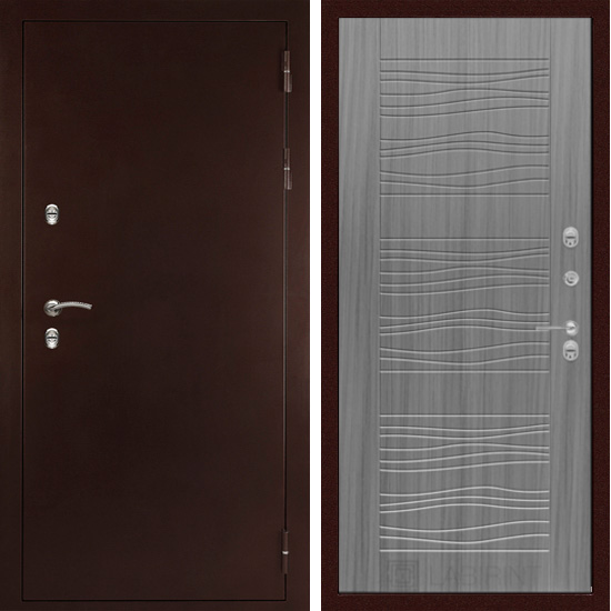 Входная дверь Лабиринт Termo Магнит 06 с терморазрывом Сандал Серый