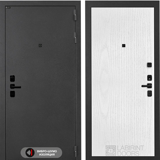 Входная дверь Лабиринт ACUSTICLAB 07 Белое дерево