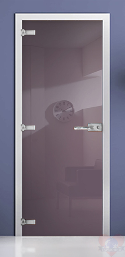 Стеклянная дверь фотопечать RAL 4009 матовое бесцветное