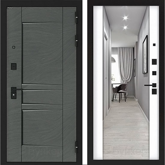 Входная дверь Бункер BN-04 ФЛЗ-1 с Зеркалом Белый софт