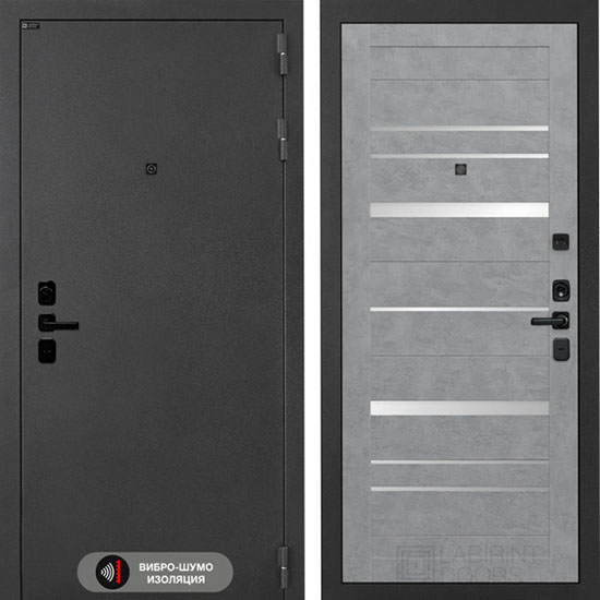 Входная дверь Лабиринт ACUSTICLAB 20 Бетон светлый