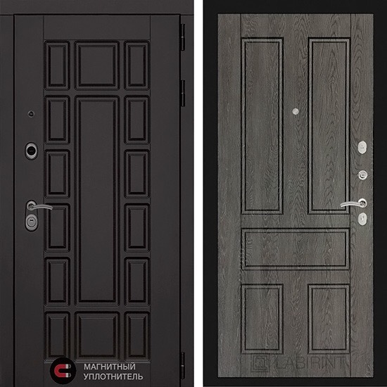 Входная дверь Лабиринт New York 10 Дуб Филадельфия графит