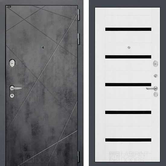 Входная дверь Лабиринт Loft 01 Белое дерево