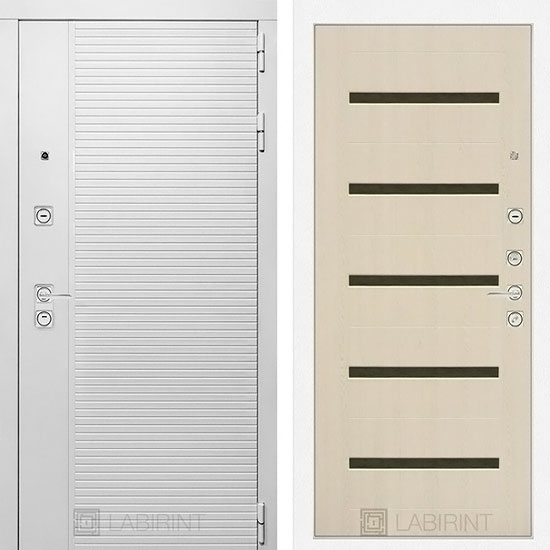 Входная дверь Лабиринт Piano white 01 Беленый дуб