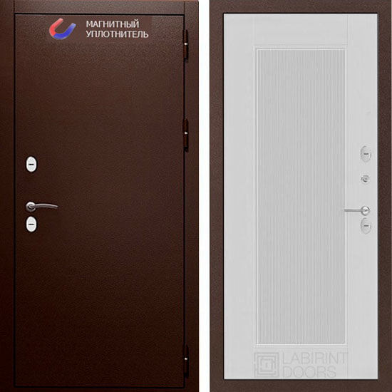 Входная дверь Лабиринт Termo Магнит 30 Астрод с терморазрывом Белый софт