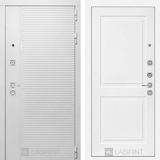 Входная дверь Лабиринт Piano white 11 Белый Софт