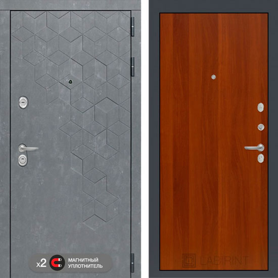 Входная дверь Лабиринт Бетон 05 Итальянский орех