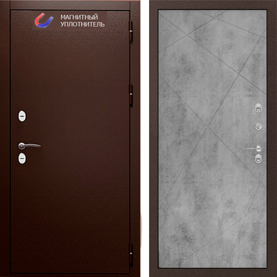 Входная дверь Лабиринт Termo Магнит 24 с терморазрывом Бетон светлый